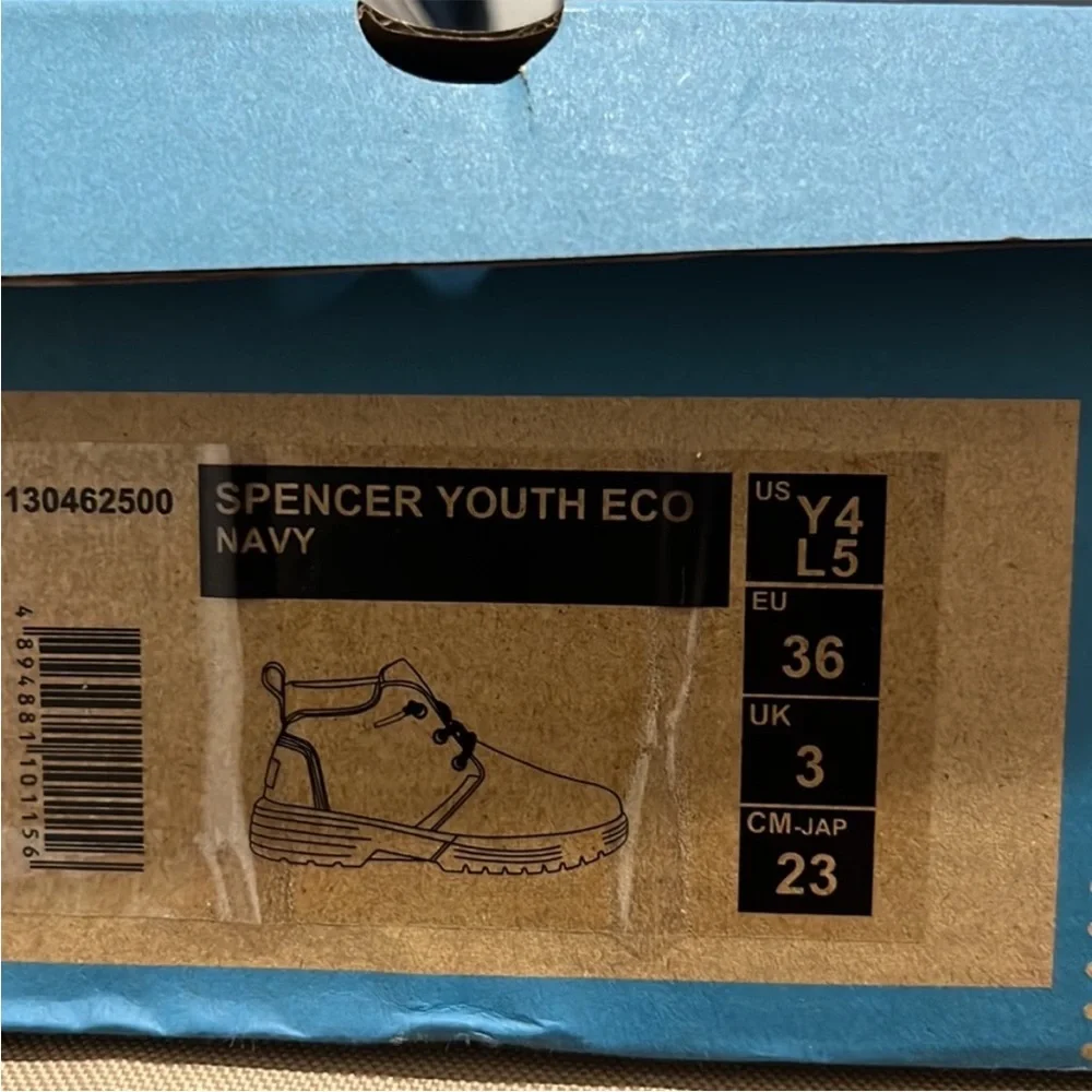 Hey Dude Spencer Youth Eco Boot Navy Size 4 NWT